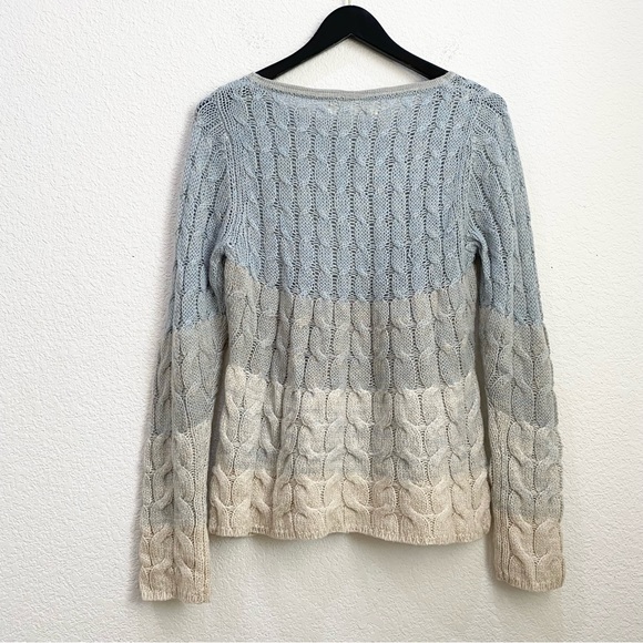 Anthropologie Sparrow Ombre Cable Knit Wool Blend Sweater Size M - Picture 7 of 13